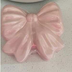 Pink Bow Shaped Ceramic Trinket Box